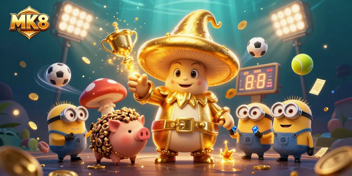 Experience thrilling MK8 gameplay with vibrant casino elements and magical characters.