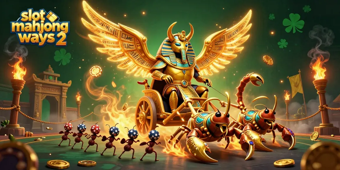 Engage in slot mahjong ways 2 with a vibrant 3D illustration, highlighting dynamic gambling elements.