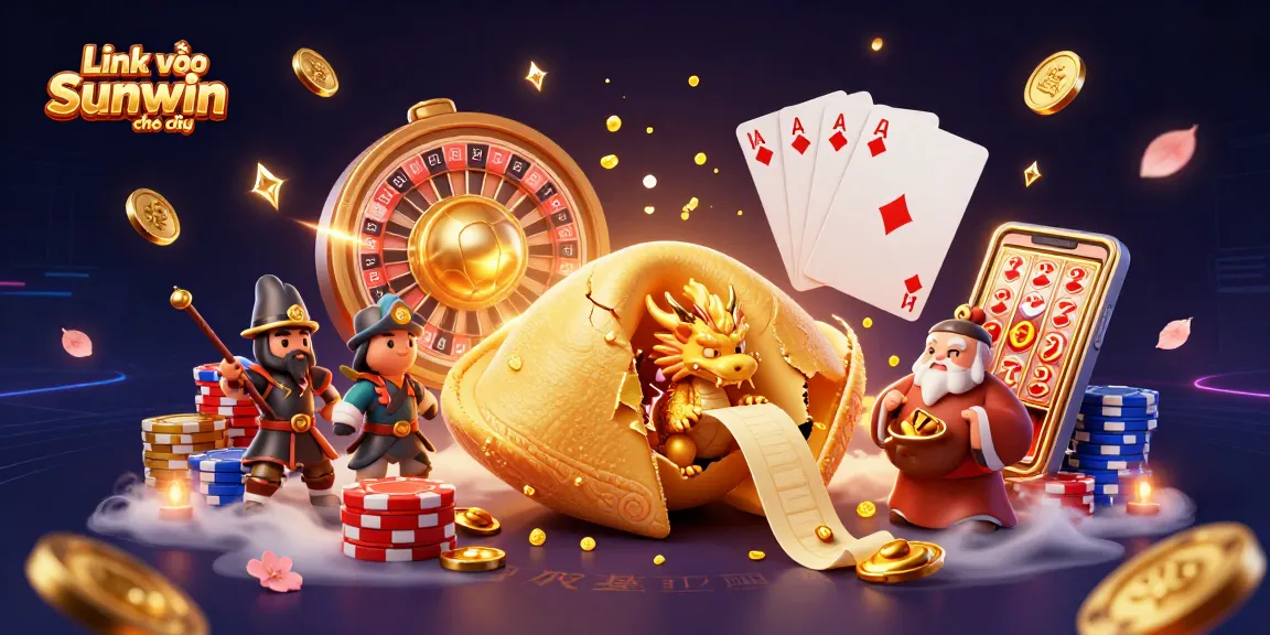Engage with Link vào Sunwin chính thức as a dragon reveals fortune amidst animated casino elements.