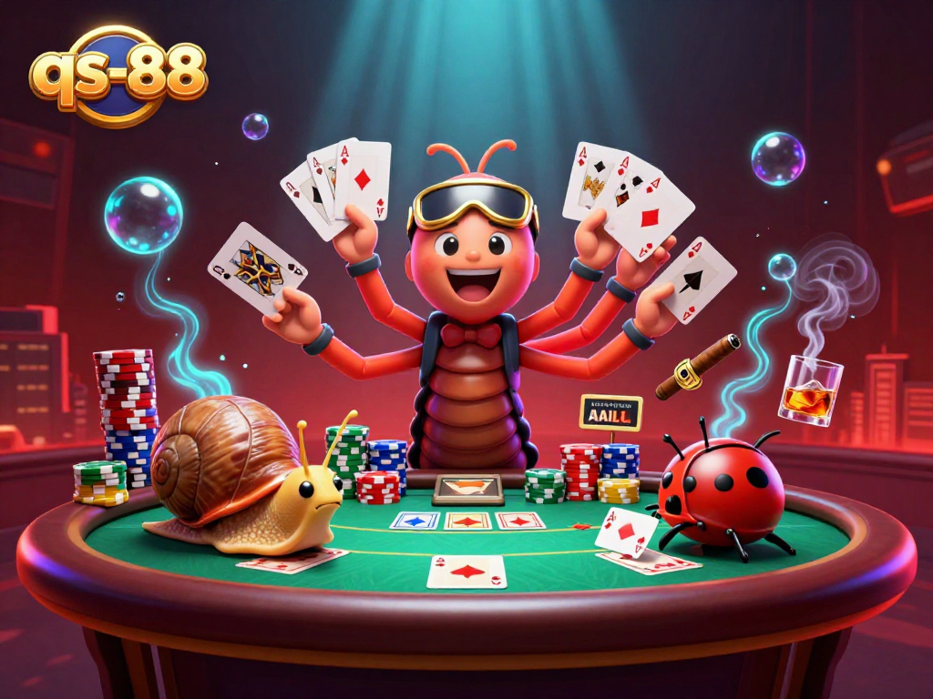 Experience thrilling poker action with the qs-88 dealer, dynamic game elements, and vibrant characters.