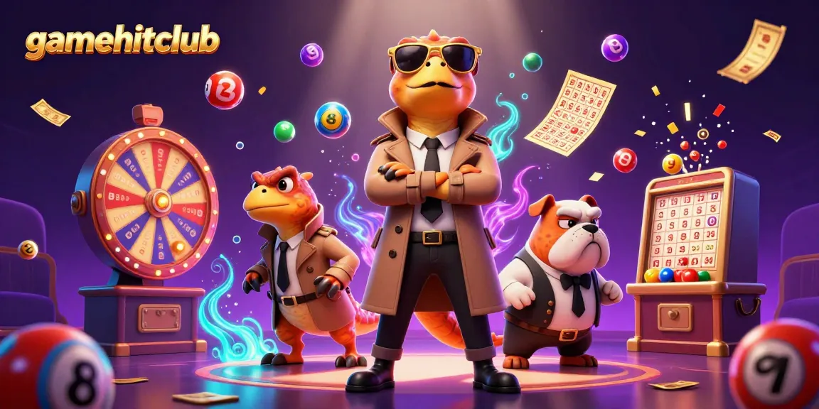 Gamehitclub showcases raptors in a trench coat hilariously attempting to enter a VIP lounge in a vibrant casino.